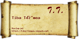 Tiba Tímea névjegykártya